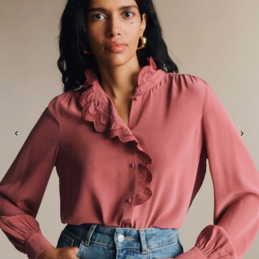 Sezane Chlo Shirt in Rosewood | Size 42 (US size 10)